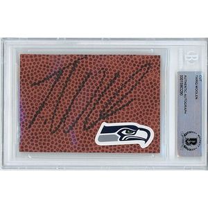 Tariq Woolen Signed Football Cut Seattle Seahawks Beckett Authentic Slab COA